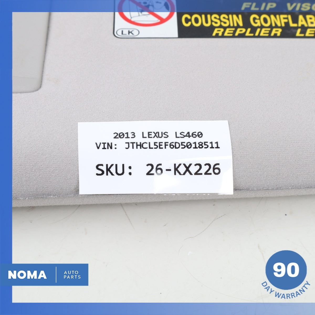Lexus USF40 LS460 Right Passenger Side Sun Visor Shade OEM - photo 15