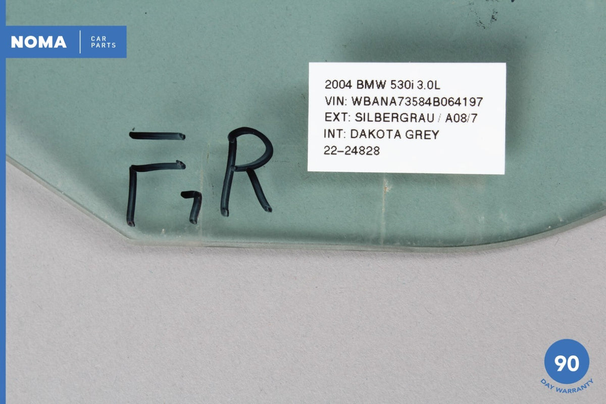 04-07 BMW E60 530i Front Right Driver Side Door Window Glass 51337110634 OEM - photo 12