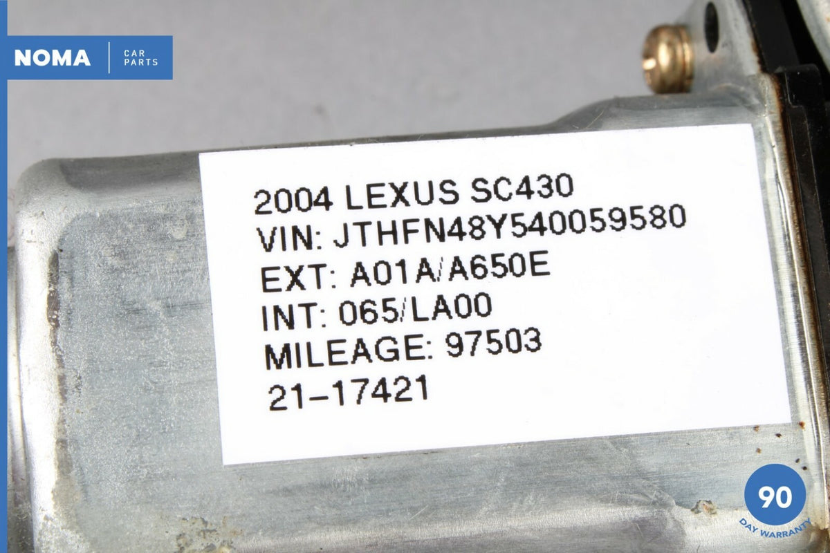 02-10 Lexus SC430 Z40 Convertible Rear Left Quarter Window Regulator Motor OEM - photo 12