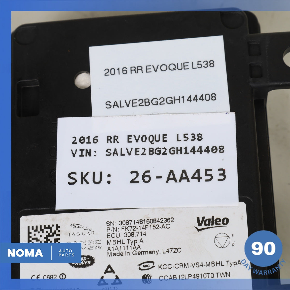 2016 LR Range Rover Evoque L538 Rear Left or Right Blind Spot Module Sensor OEM - photo 7