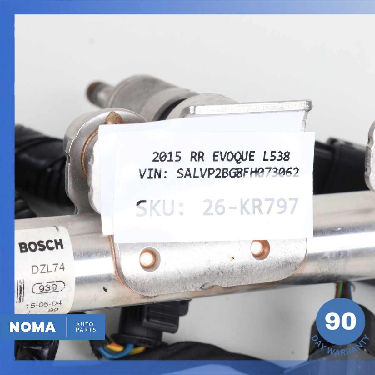 14-17 RR Evoque L538 2.0 Engine Motor Fuel Injector Rail w/ Injectors OEM - photo 15