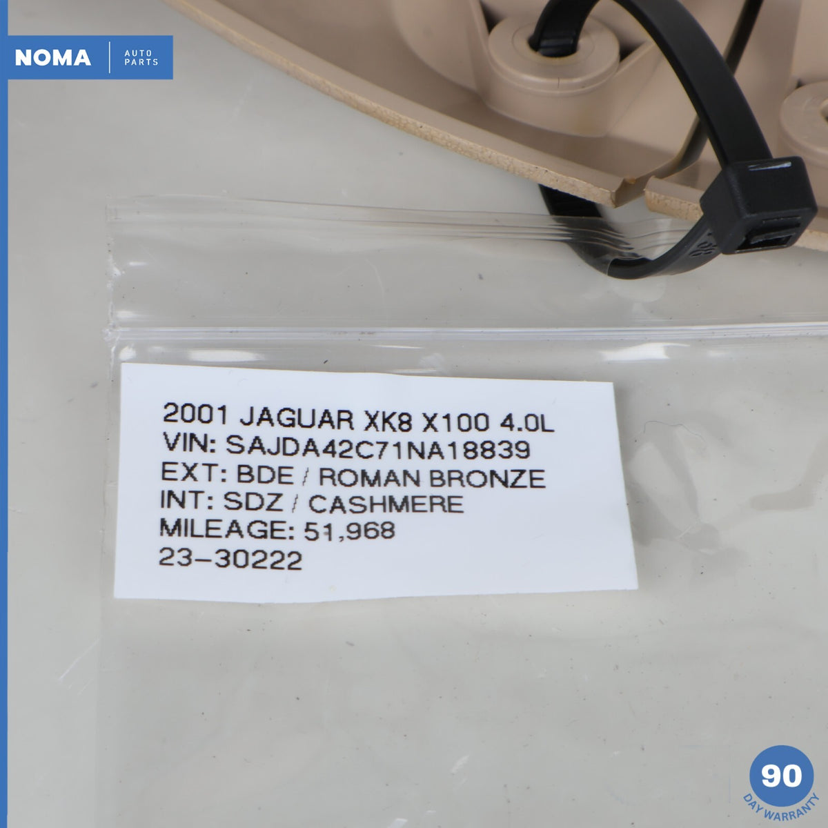 97-06 Jaguar XK8 X100 Rear Left Side Shoulder Seat Belt Trim Bezel Beige SDZ OEM - photo 12