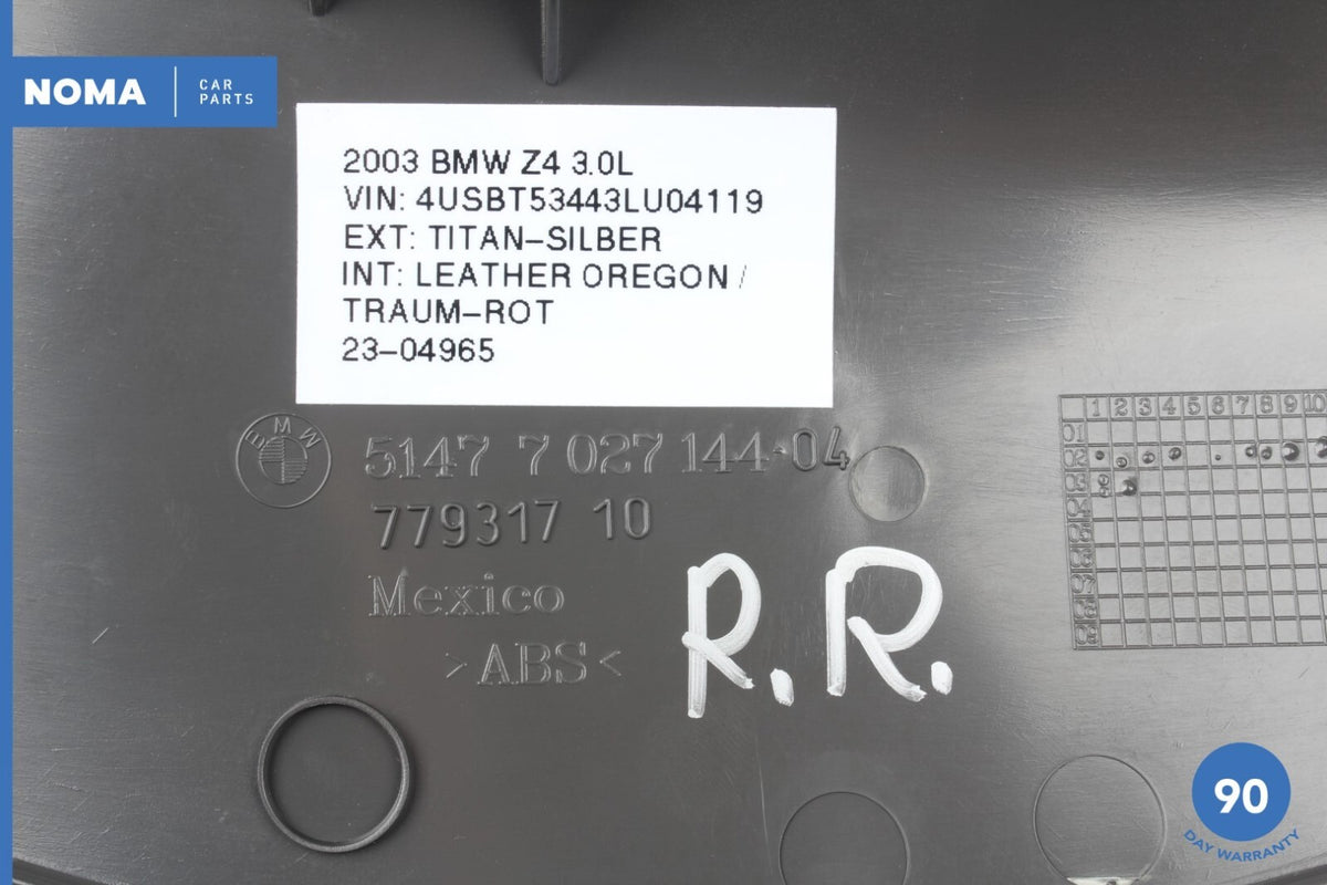 03-08 BMW Z4 E85 Roadster Right Passenger Side Lower B Pillar Door Seal Trim OEM - photo 11