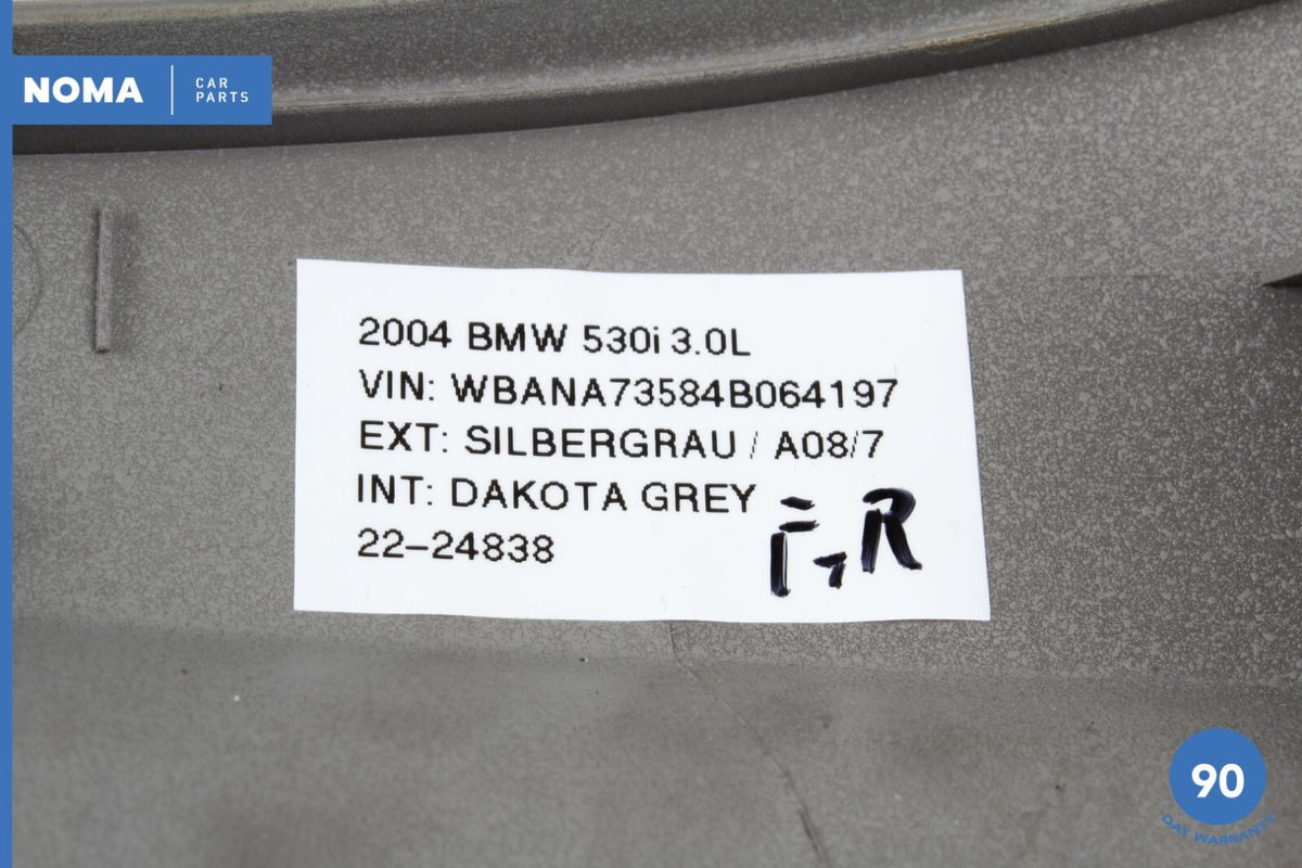 04-10 BMW 530i 550i E60 Front Right Passenger Side Seat Cover Trim Gray OEM - photo 8