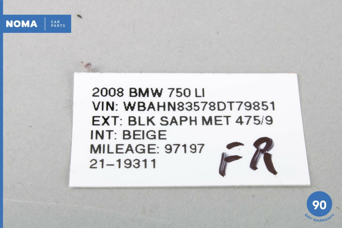 02-08 BMW 750Li E66 Front Right Passenger Seat Outer Cover Trim Beige Set OEM - photo 12