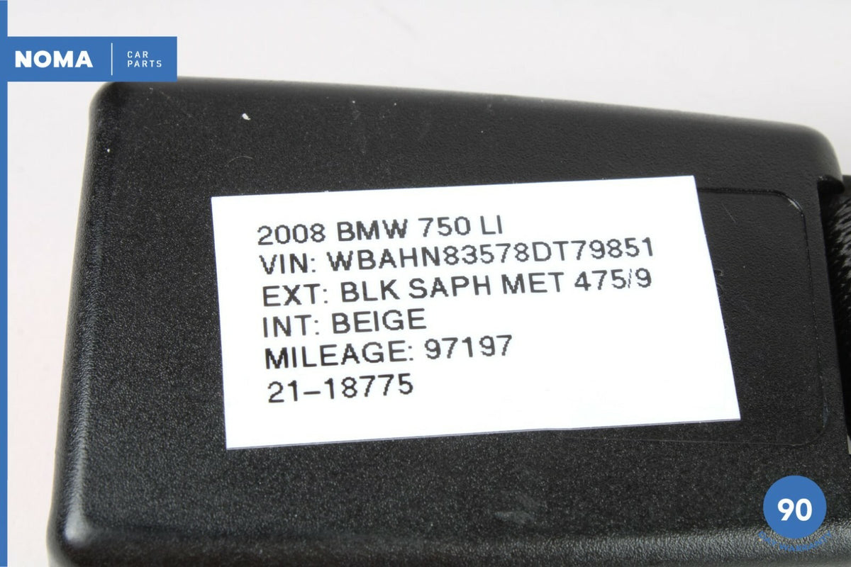 03-08 BMW 750Li E65 E66 E67 Rear Center Seat Belt Buckle 7018249 Black OEM - photo 8