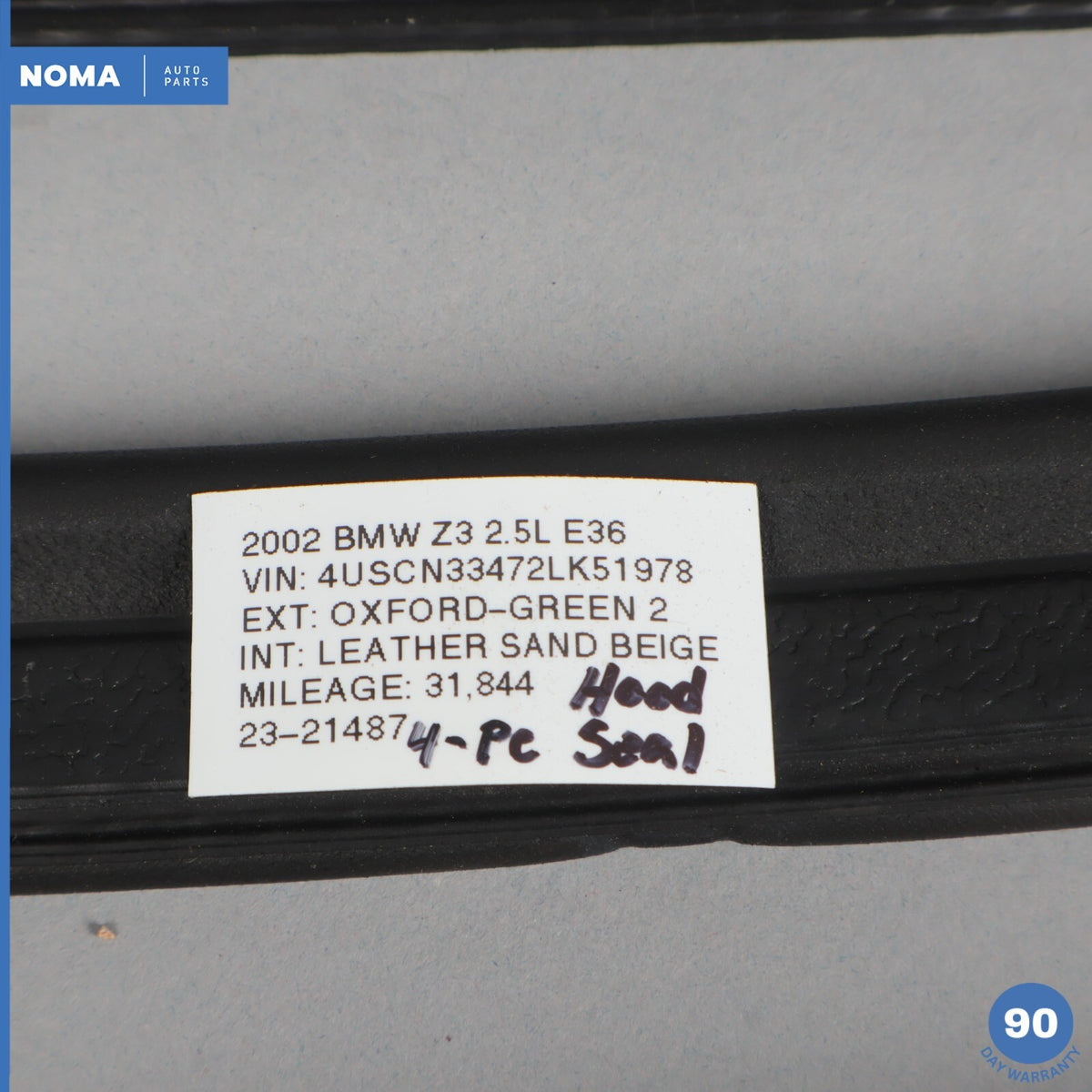 96-02 BMW Z3 E36 Engine Motor Hood Bonnet Seal Set 51718398533 OEM - photo 13