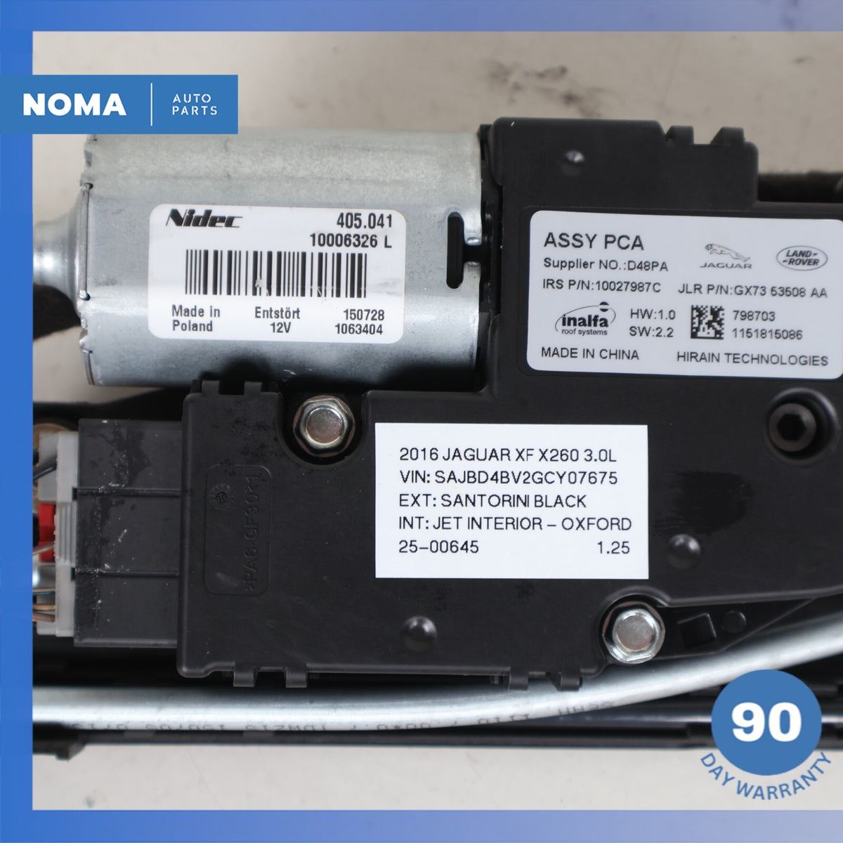 16-19 Jaguar X260 XF Panoramic Sunroof Actuator Motor w/ Frame Track OEM - photo 24