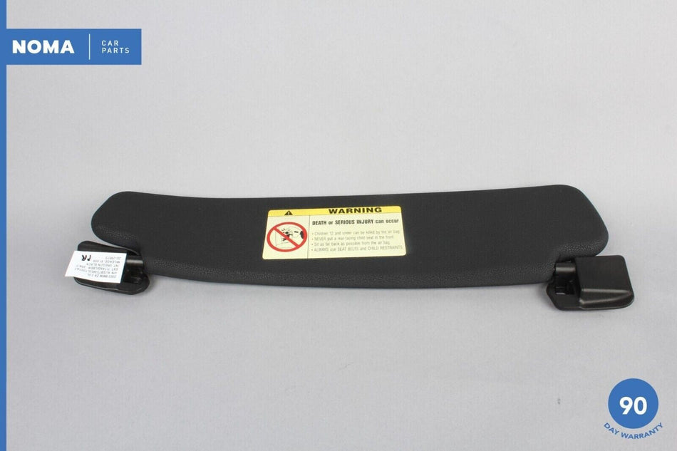 03-08 BMW E85 Z4 Right Passenger Side Sun Visor w/ Vanity Mirror Black OEM