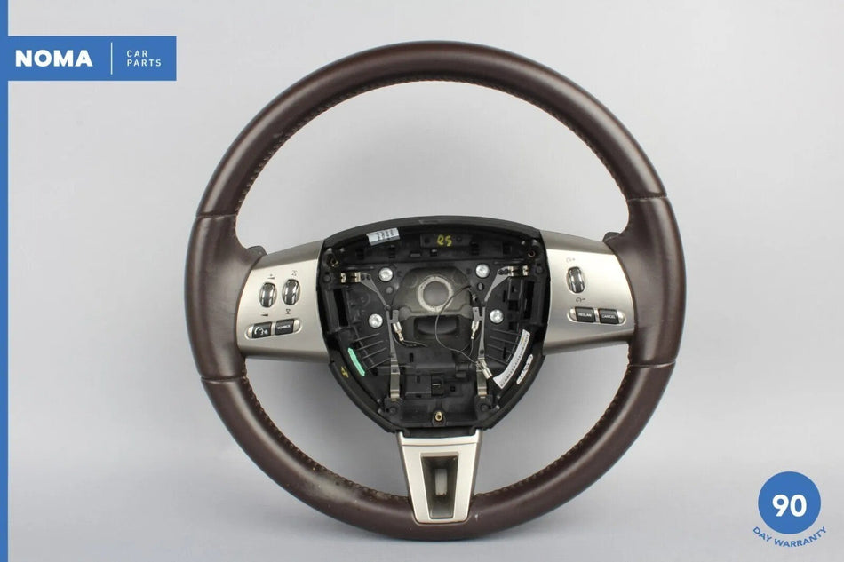 07-11 Jaguar X250 XF XK Steering Wheel w/ Switch & Paddle Shifters Brown OEM