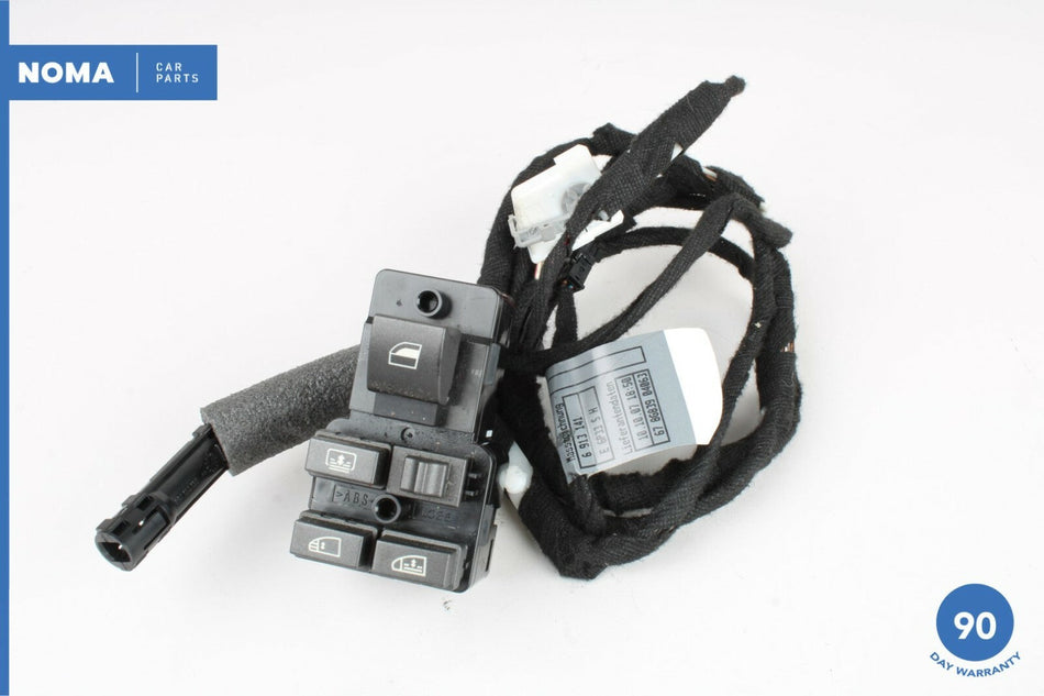 02-08 BMW 750Li E65 E66 Rear Left Driver Side Door Window Switch w/ Harness OEM