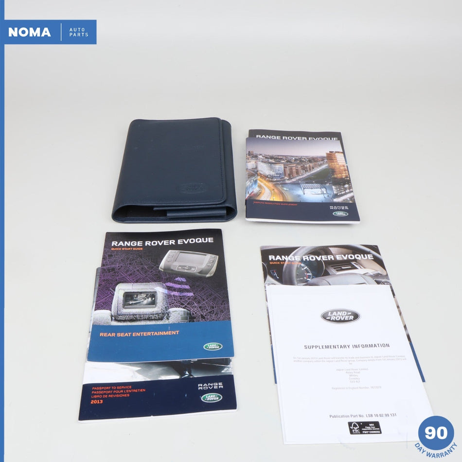 2013 Range Rover Evoque L538 Passport To Service & Quick Start Guide OEM