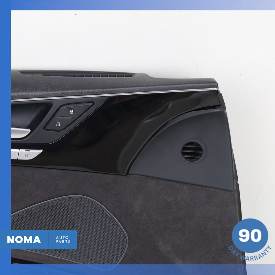 11-18 Audi D4 A8L Front Left Driver Interior Door Panel Trim Black Suede OEM