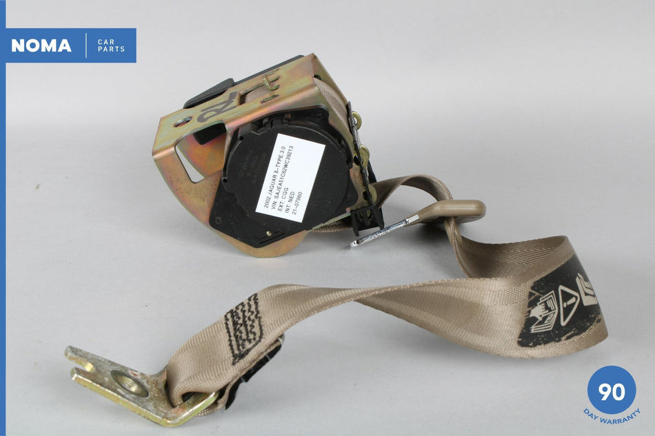 02-04 Jaguar X-Type X400 Rear Left Seat Belt Retractor 1X43611B50BC AEK OEM