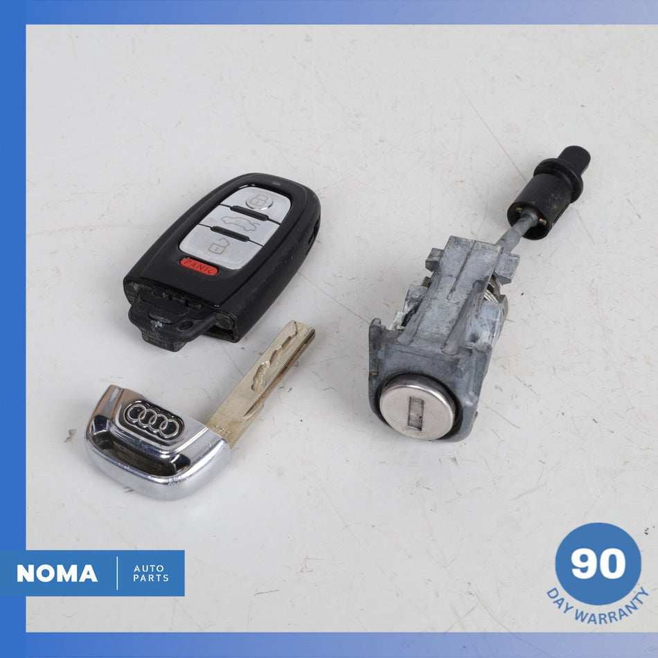 2013 Audi D4 A8L Driver's Handle Lock Barrel Set / Key Fob 107837167BK OEM