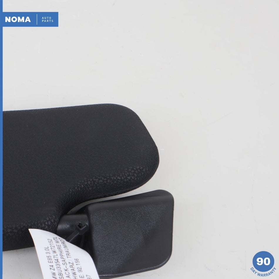 03-08 BMW E85 Z4 Right Passenger Side Sun Visor w/ Vanity Mirror Black OEM