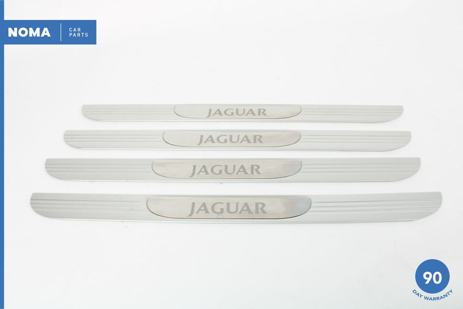 05-09 Jaguar XJ8 Vanden Plas X350 LWB Door Tread Scuff Plate Trim Set Of 4 OEM