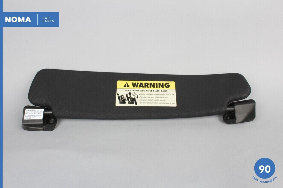 03-08 BMW E85 Z4 Right Passenger Side Sun Visor w/ Vanity Mirror Black OEM