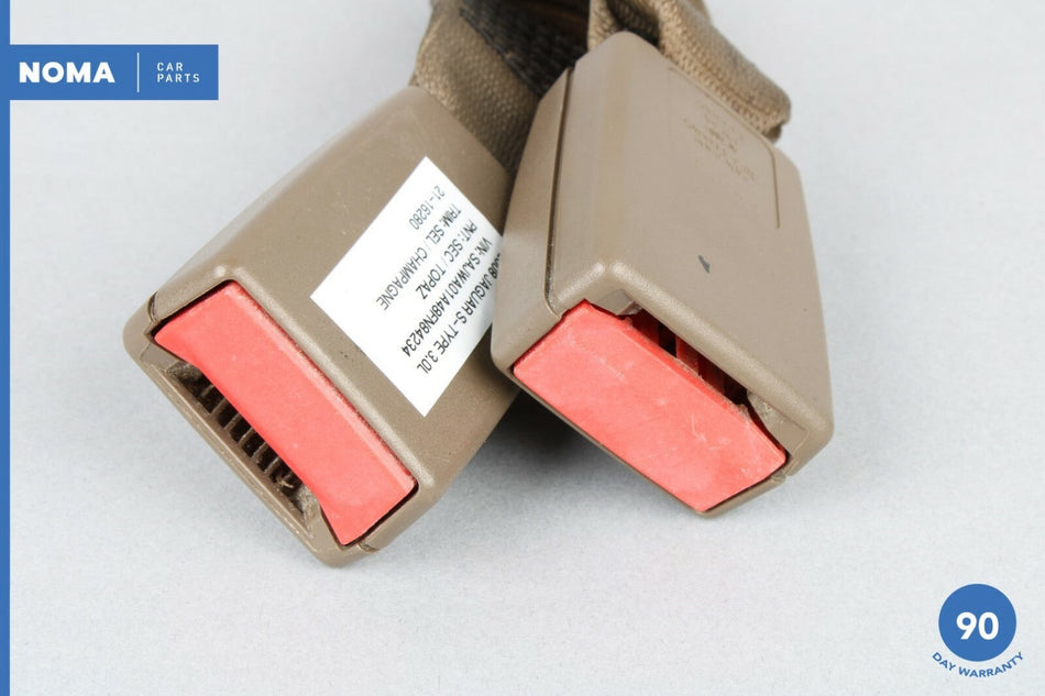 05-08 Jaguar S-Type X204 Rear Back Center Twin Double Seat Belt Buckle AMB OEM