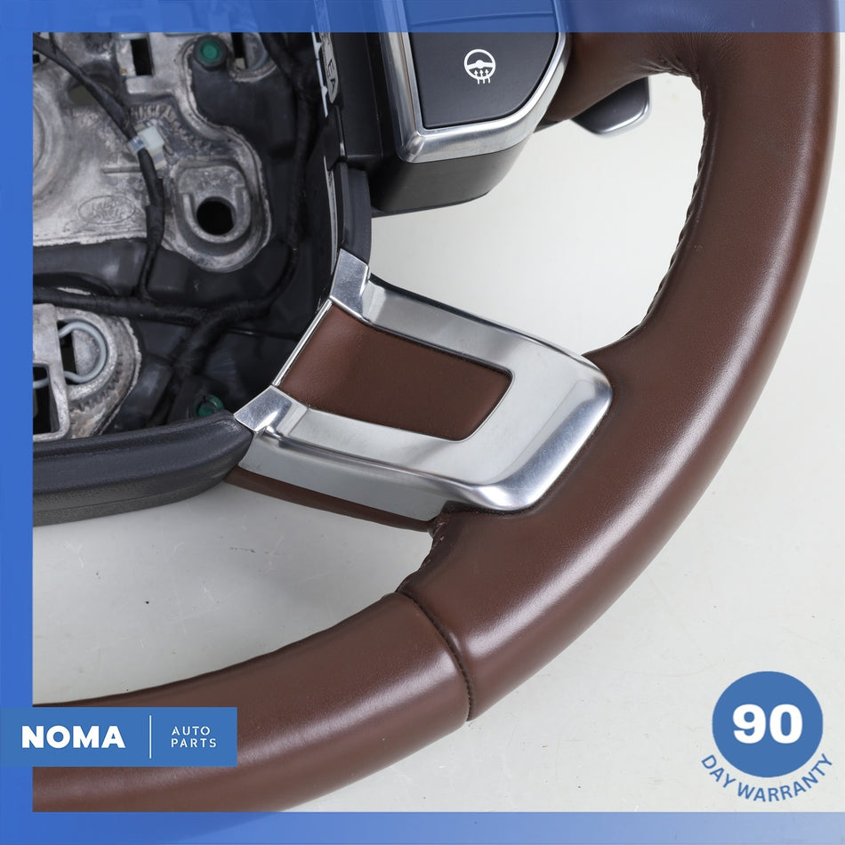13-22 Land Rover Range Rover L405 Leather Steering Wheel Brown w/ Switches OEM