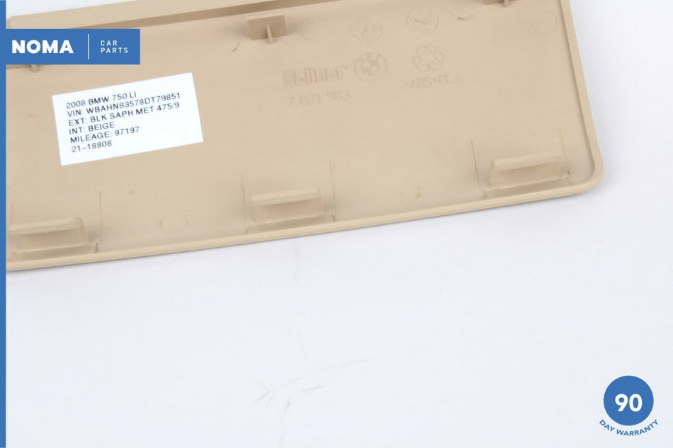 03-08 BMW 750Li E65 E66 Front Overhead Headliner Insert Plate Trim Cover OEM