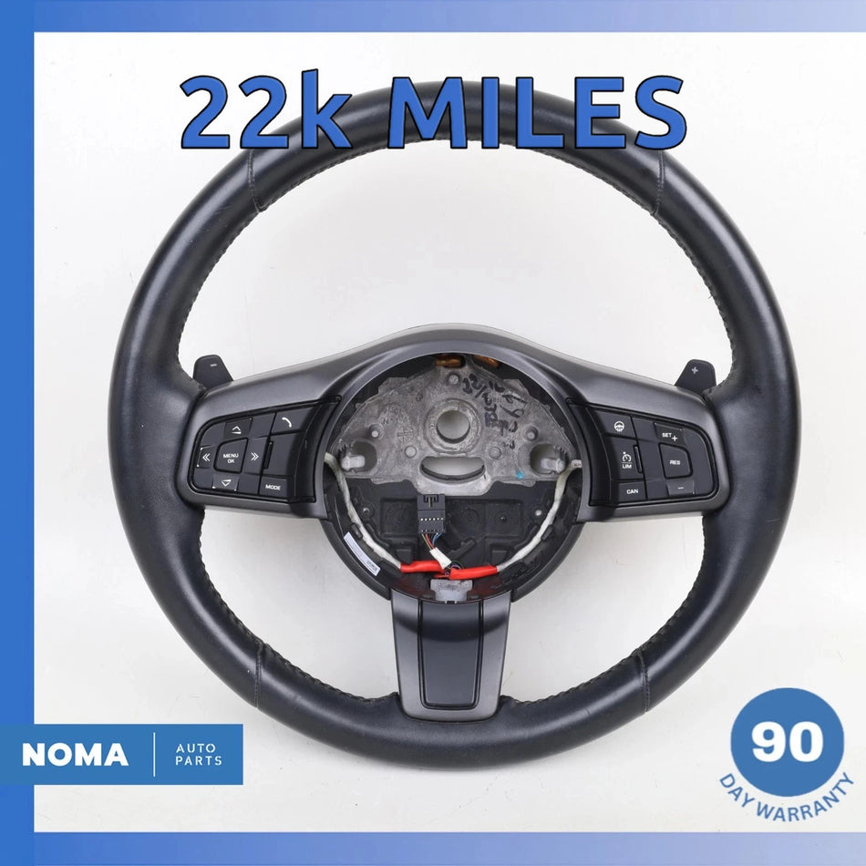 14-20 Jaguar X152 F-Type Steering Wheel w/ Paddle Shifters Black OEM 22k