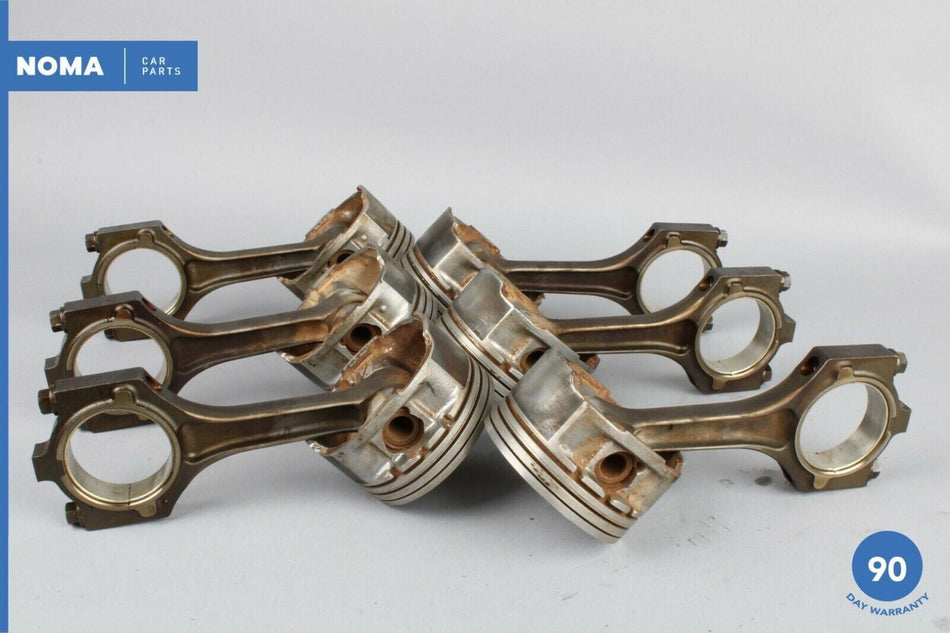 00-08 Jaguar X204 S-Type AJ6 3.0 Engine Motor Piston Connecting Rod Set of 6 OEM