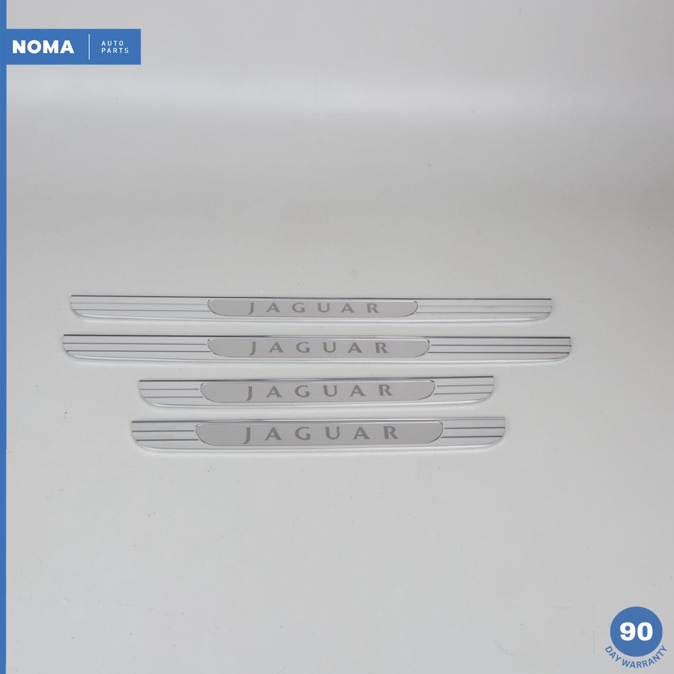 04-09 Jaguar XJ8 X350 X358 SWB Door Scuff Plate Trim Set of 4 2W93F13208AC OEM