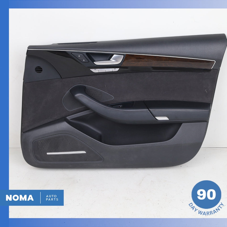 11-18 Audi D4 A8L Front Right Side Interior Door Panel Trim Black Suede OEM