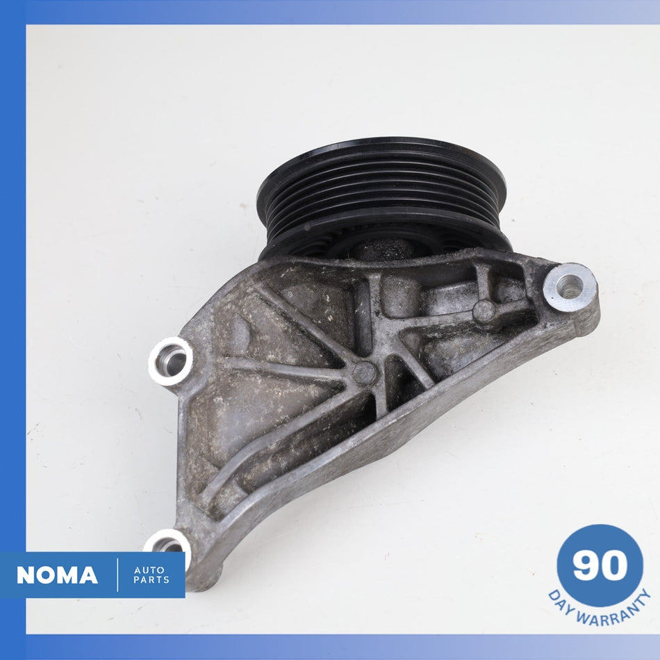 2014 LR Range Rover L405 Engine Lower Belt Idler Pulley Bracket w/ Pulley OEM