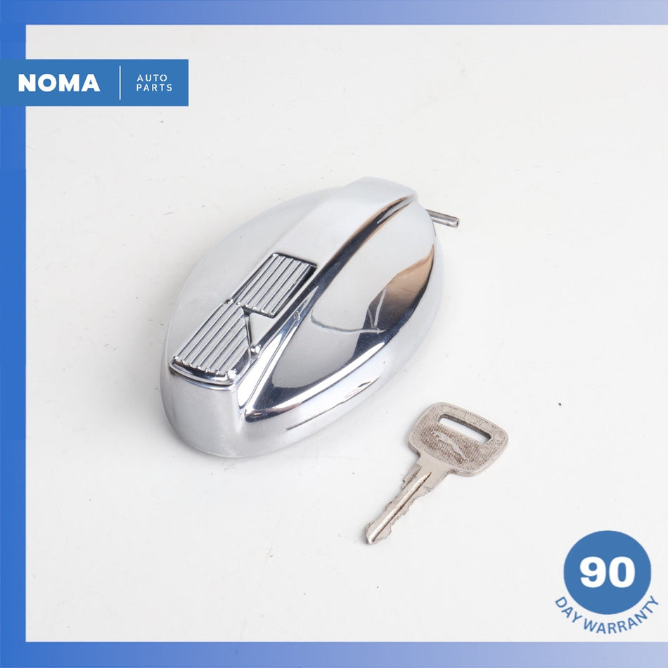 86-96 Jaguar XJS Series 3 Convertible Fuel Gas Filler Door Lid Chrome w/ Key OEM