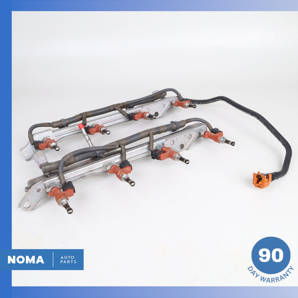 07-17 Lexus USF40 LS460 Outer Engine Fuel Injection Rail Set w/ Injectors OEM