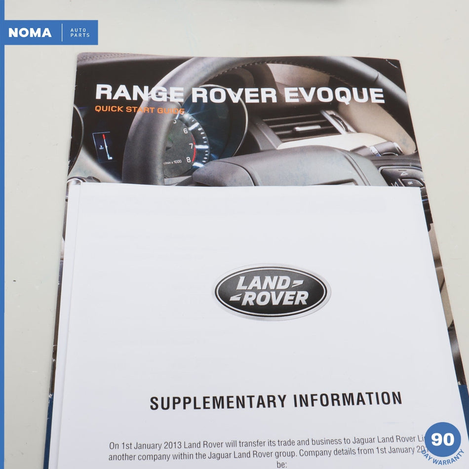 2013 Range Rover Evoque L538 Passport To Service & Quick Start Guide OEM