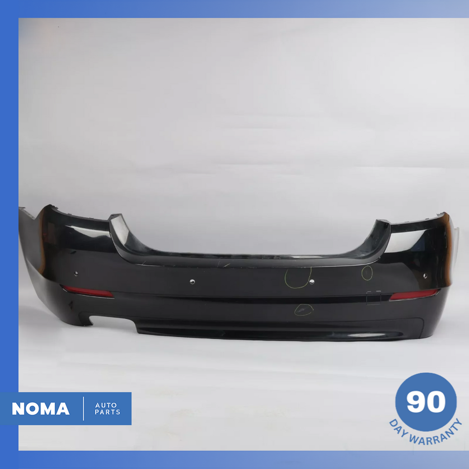 11-13 BMW 528i F10 Rear Bumper Cover Panel w/ PDC & Marker Light Black 2 OEM