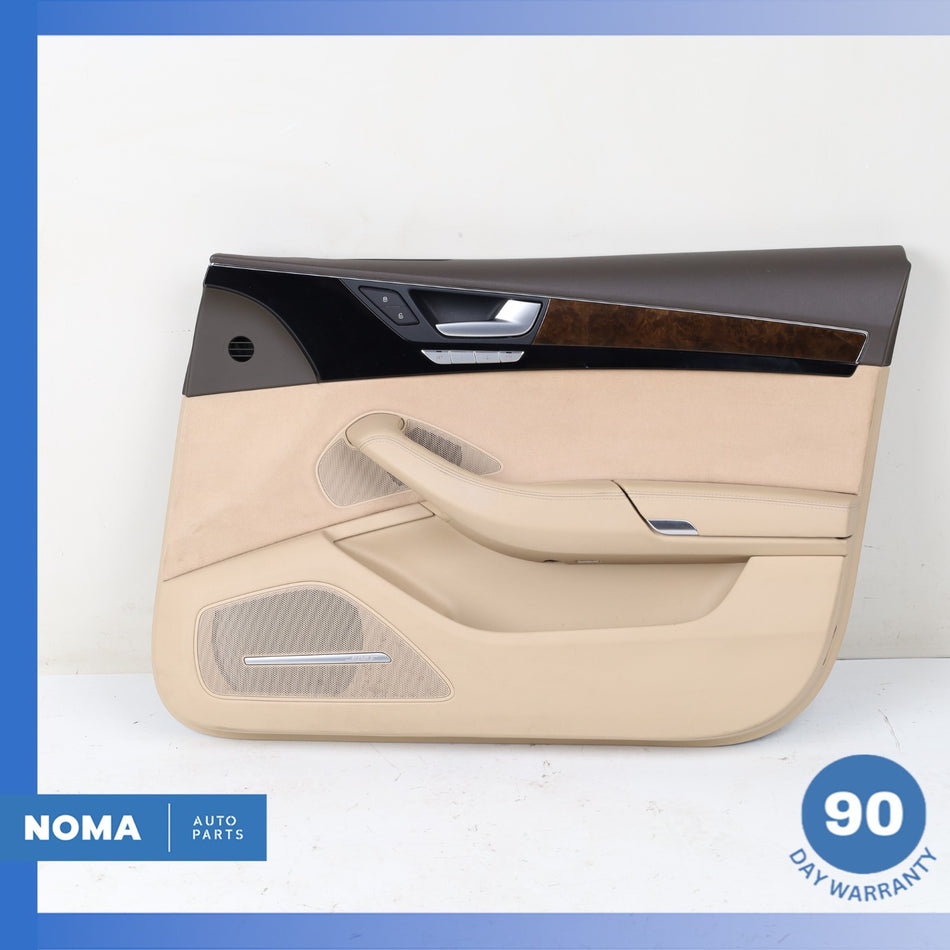 11-18 Audi D4 A8L Front Right Side Interior Door Panel Trim Beige Suede OEM