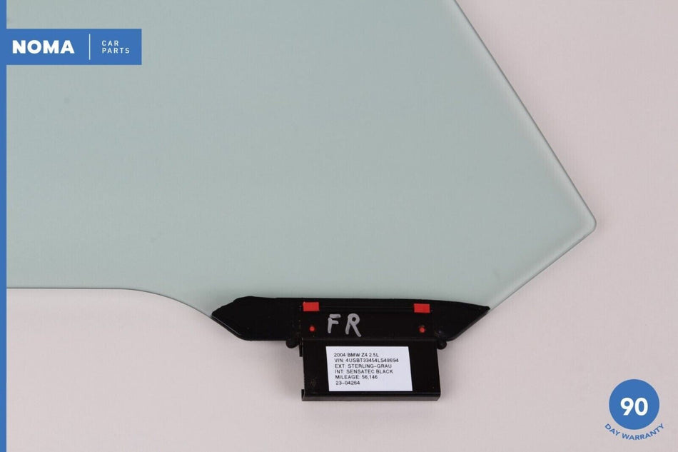 03-08 BMW Z4 E85 Roadster Door Window Glass Front Right Side 51337016642 OEM