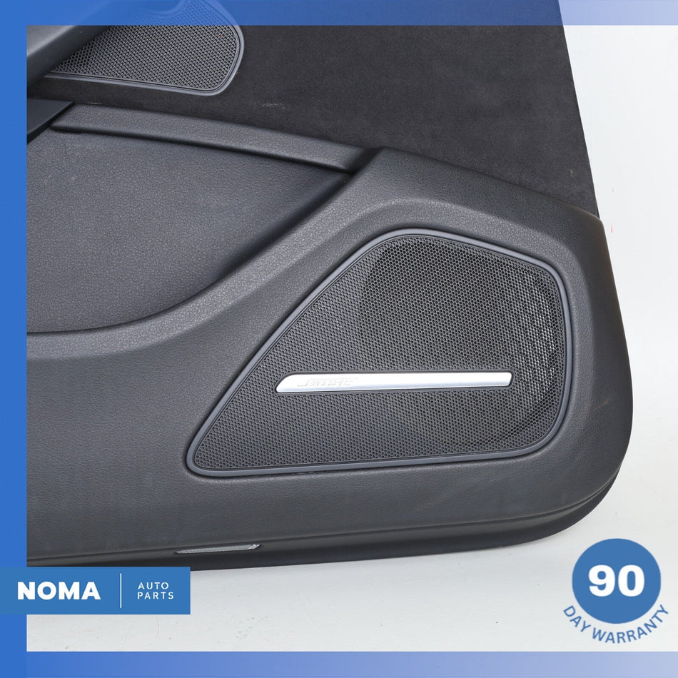 11-18 Audi D4 A8L LWB Rear Left Side Interior Door Panel Trim Black Suede OEM