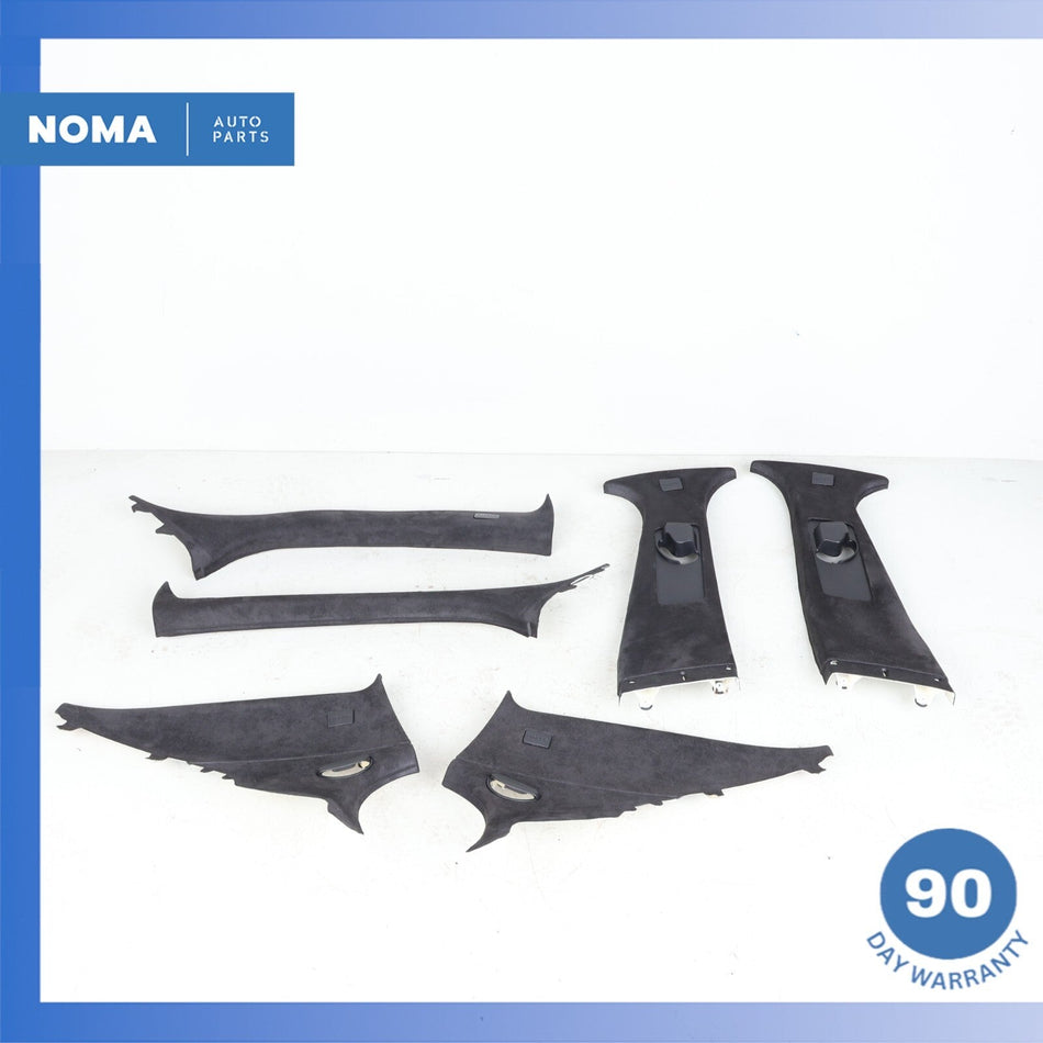 09-15 Jaguar X250 XF XFR A B C Pillar Cover Trim Panel Set Suede Black OEM