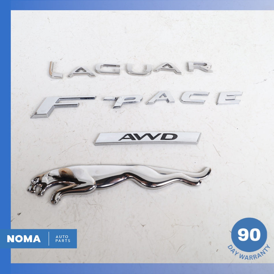 2018 Jaguar X761 F-Pace AWD Trunk Boot Liftgate Logo Badge Emblem Chrome Set OEM