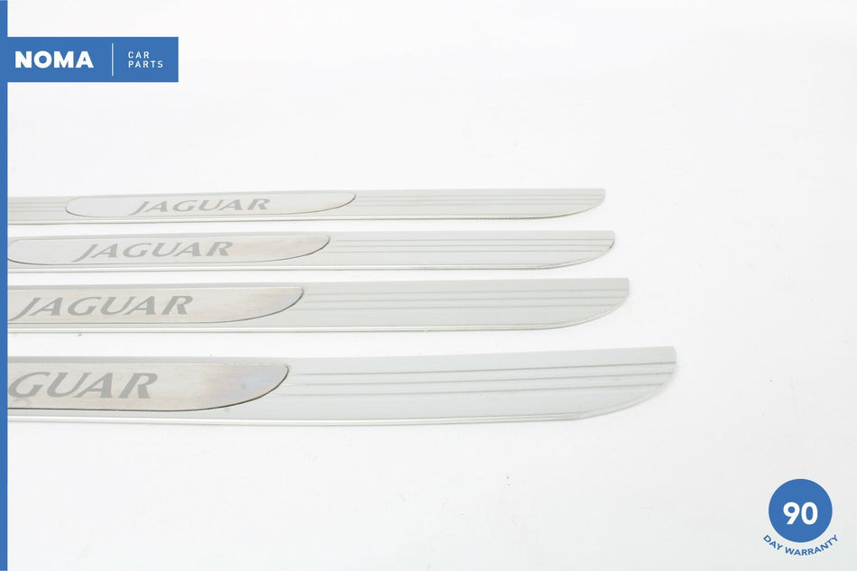 05-09 Jaguar XJ8 Vanden Plas X350 LWB Door Tread Scuff Plate Trim Set Of 4 OEM