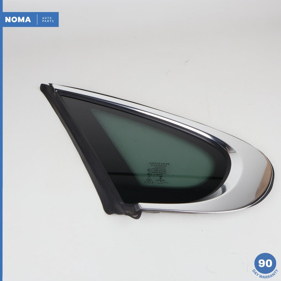 16-19 Jaguar XF X260 Sedan Rear Left Driver Side Quarter Glass w/ Molding OEM