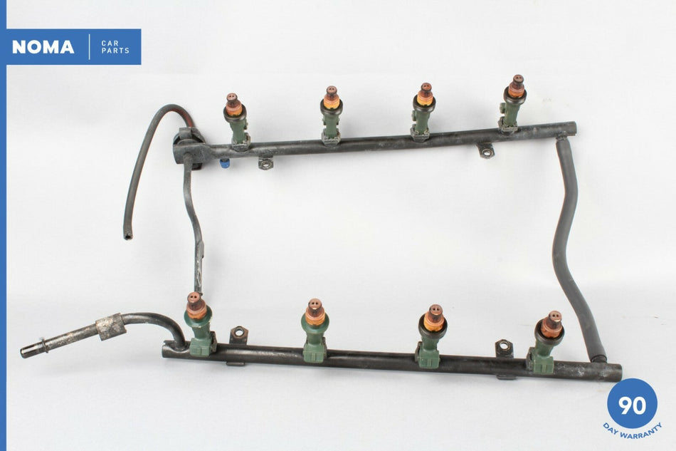01-02 Jaguar XK8 X100 4.0L V8 Gas Fuel Rail Line Assembly w/ Injectors OEM
