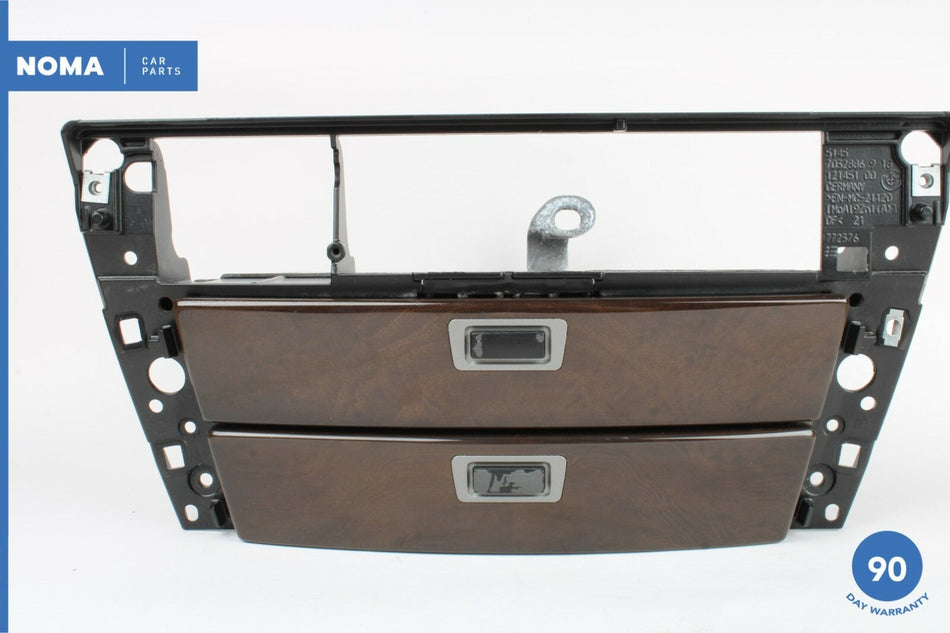 06-08 BMW 750Li E65 E66 E67 Center Console Storage Compartment Unit Wood OEM