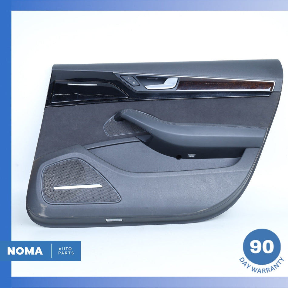 11-18 Audi D4 A8L LWB Rear Right Side Interior Door Panel Trim Black Suede OEM