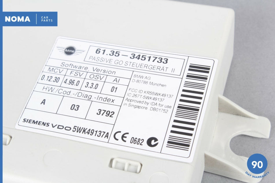 07-14 Mini Cooper S Clubman R55 Theft Locking Control Module 3451733 OEM