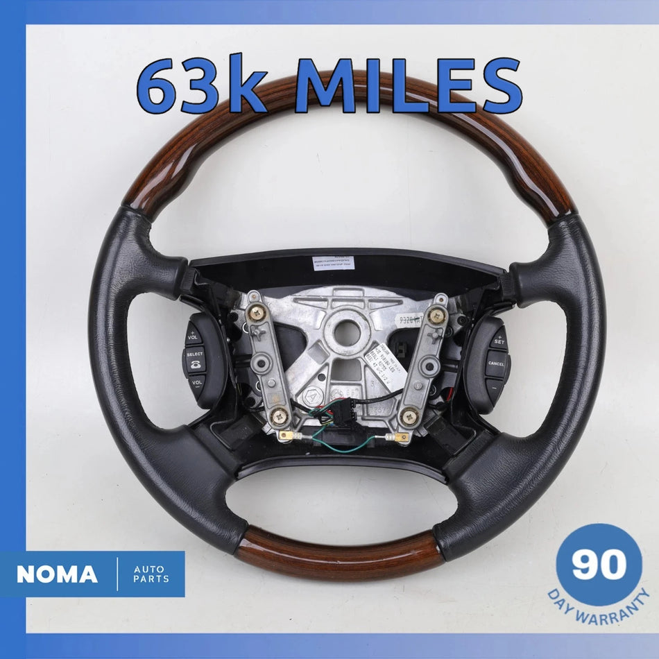 97-03 Jaguar X100 XKR XJ8 Steering Wheel w/ Switches Black HJE9181BA OEM 63k