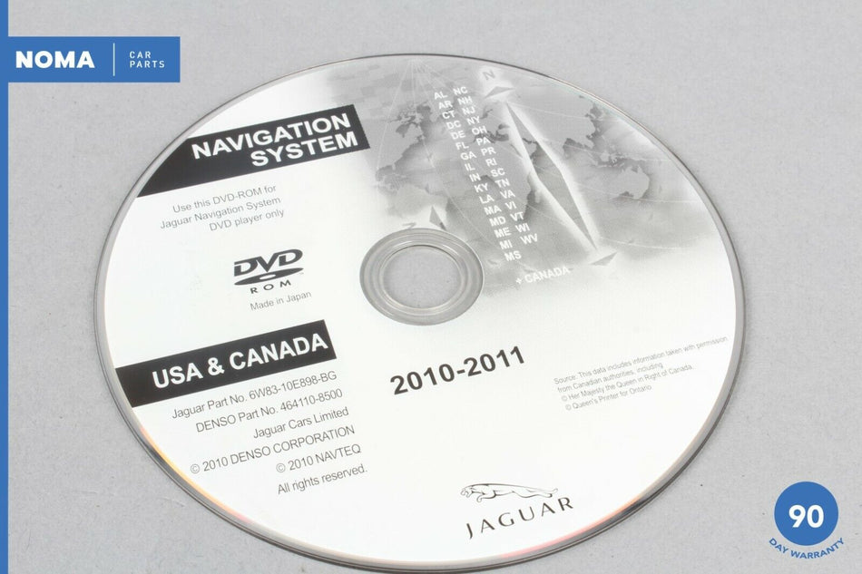 10-11 Jaguar XF XFR X250 Navigation System Disc DVD USA Canada 6W8310E898BG OEM