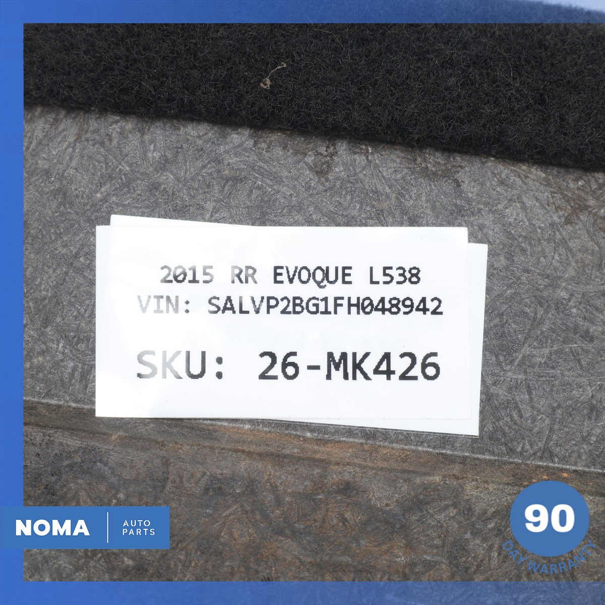 12-19 Range Rover Evoque L538 Rear Back Trunk Boot Cargo Floor Carpet Cover OEM - photo 13