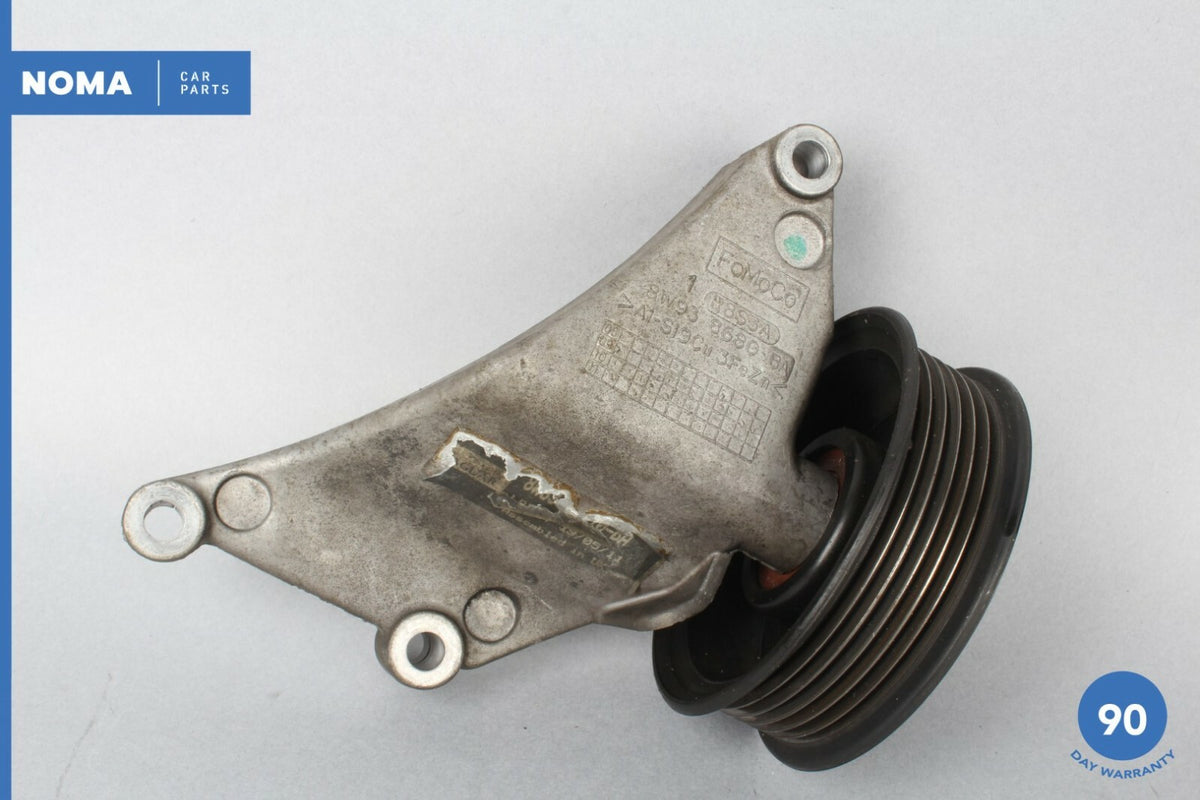10-15 Jaguar XF X250 Engine Motor Lower Belt Idler Pulley Bracket w/ Pulley OEM - photo 1
