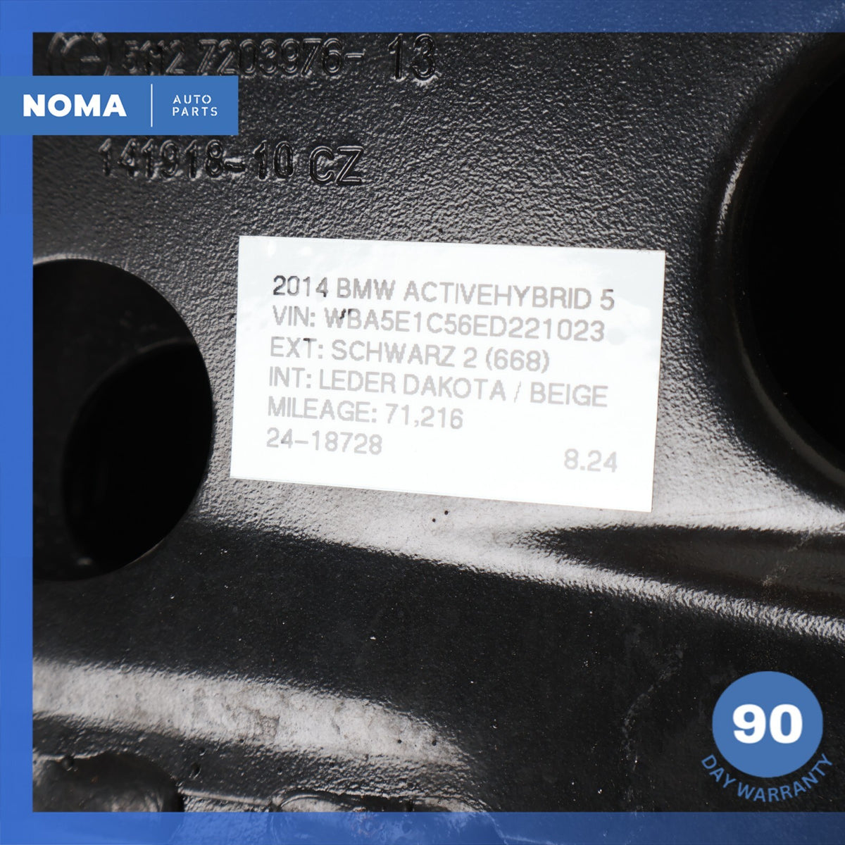 11-16 BMW F10 ActiveHybrid 5 Rear Bumper Reinforcement Impact Bar OEM - photo 12